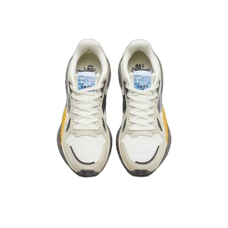 Anta Champion Star 202 Anti Slip Wear Resistant Low Top Sports Casual Shoes White Gray-2