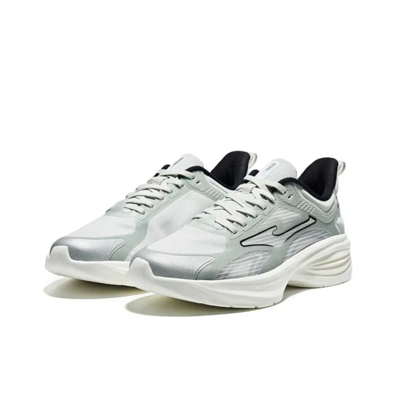 Erke Anti Slip Wear Resistant Low Top Running Shoes Men's Gray Black-2
