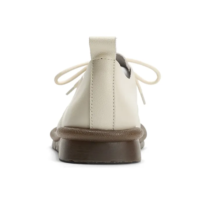 Q.VONTON Women's Casual Shoes Women's Low Top Ecru/Khaki-2