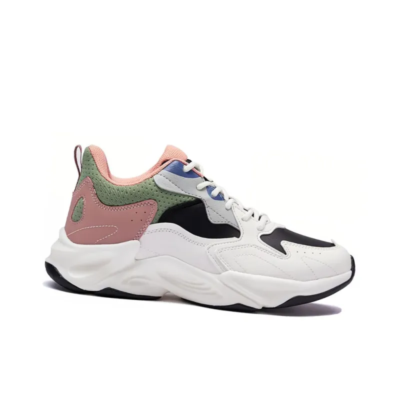 361° Slip Resistant And Abrasion Resistant Coverage Low Top Sports Casual Shoes Women's Feather White Oil Ink Blue-2