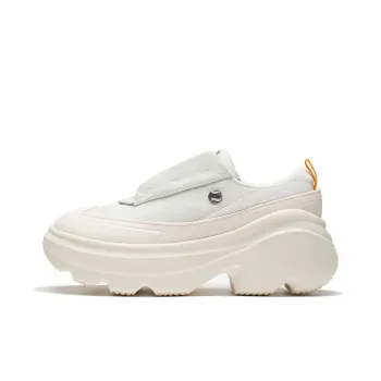 LiNing Cream Puff Cushioning, Slip Resistant, Abrasion Resistant, Height Increasing Low Top Casual Shoes Women's Ecru