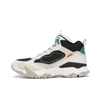 XTEP Volcano Slip Resistant, Abrasion Resistant, Breathable, Thermal Mid Top Sports Casual Shoes Men's Black White