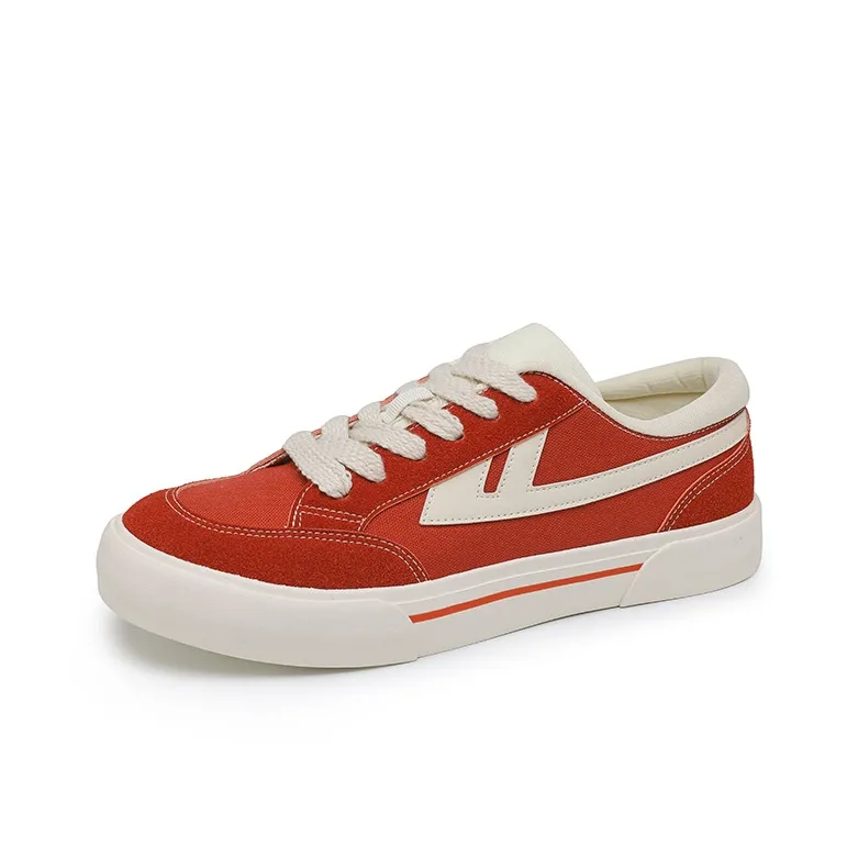 Warrior Slip Resistant, Abrasion Resistant, Lightweight Low Top Canvas Shoes Unisex Rusty Red Beige-2