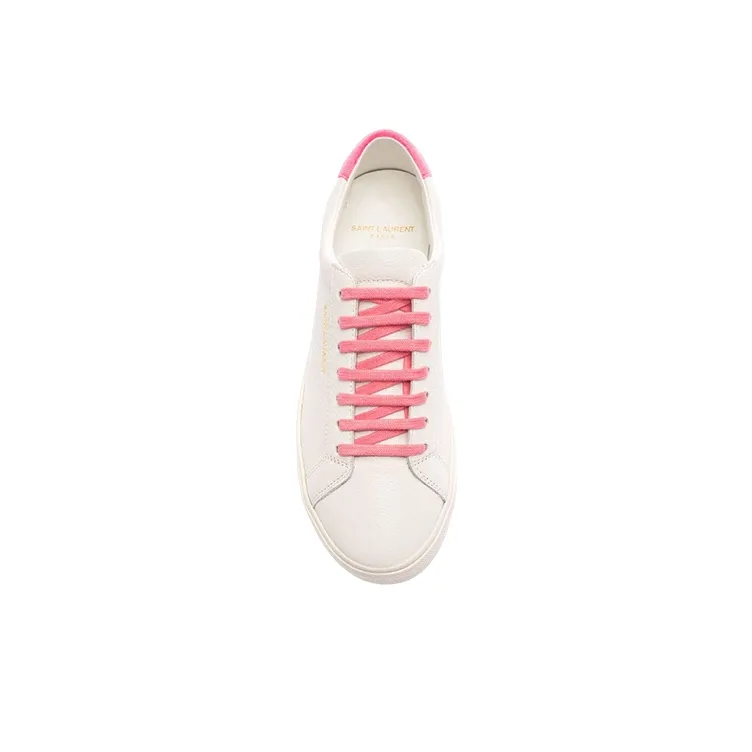 SAINT LAURENT Low Top Stylish Skateboarding Shoes Women's White Pink-4