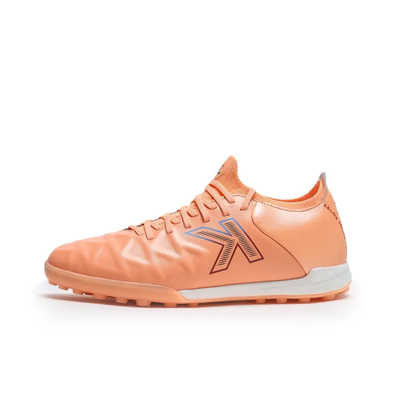KELME TF Rubber Broken Studs Cushioning Anti Slip And Wear Resistant Soccer Shoes Unisex Coral Orange-0