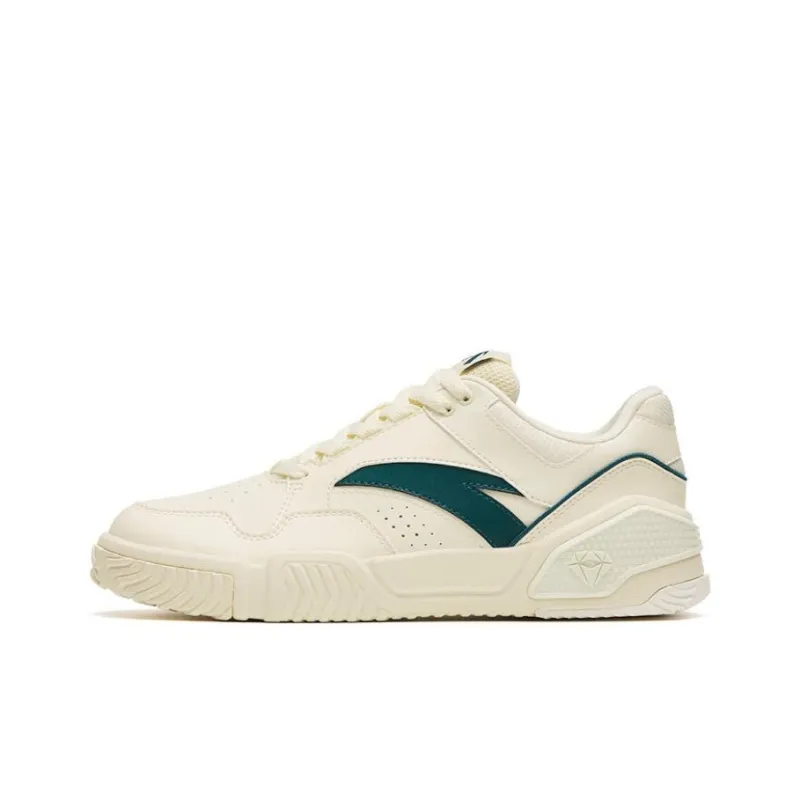 Anta Anti Slip Wear Resistant Low Top Skateboard Shoes Men's White Green-0