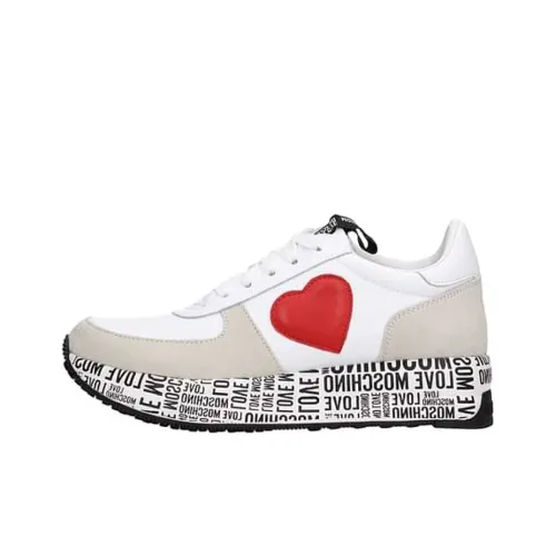 LOVE MOSCHINO Slip Resistant Low Top Sports Casual Shoes Women's White Red