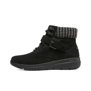 Skechers Glacial Ultra Ankle Boots Women's Black Gray Color