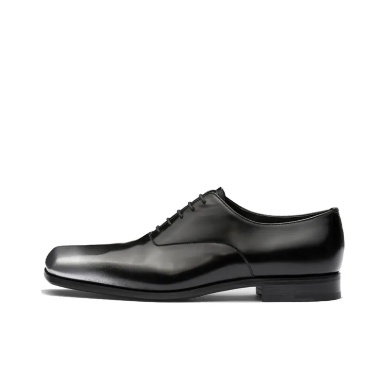 PRADA Casual Leather Shoes Men's Black Silver-0