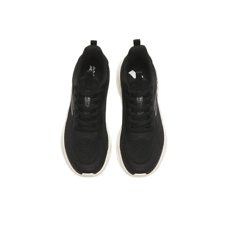 Anta Anti Slip And Wear Resistant Lightweight Low Top Running Shoes Women's Black White-1