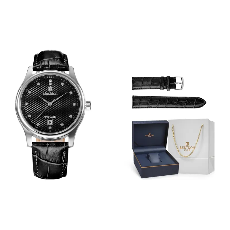 Bestdon Automatic Mechanical Movement Watch Men's Watches Black Dial-0