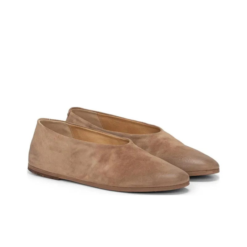 Marsèll Almond-toe Suede Ballerina Shoes-2