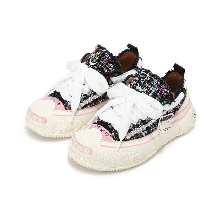 VESSEL G.o.p. 2.0 Marshmallow Lows 'black Tweed' Low Top Canvas Shoes Unisex Black White-4