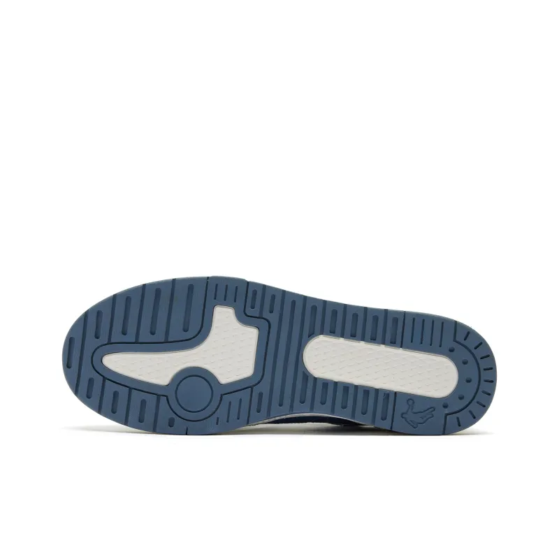 QIAODAN Slip Resistant Cushioning Abrasion Resistant Low Top Skateboard Shoes Men's White Blue-4