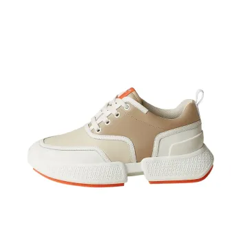 HERMES Giga Low Top Sports Casual Shoes Women's Beige Brown