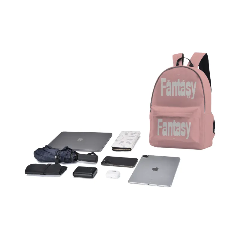 SRRW PU Student Backpack Regular Unisex Black Pink-10