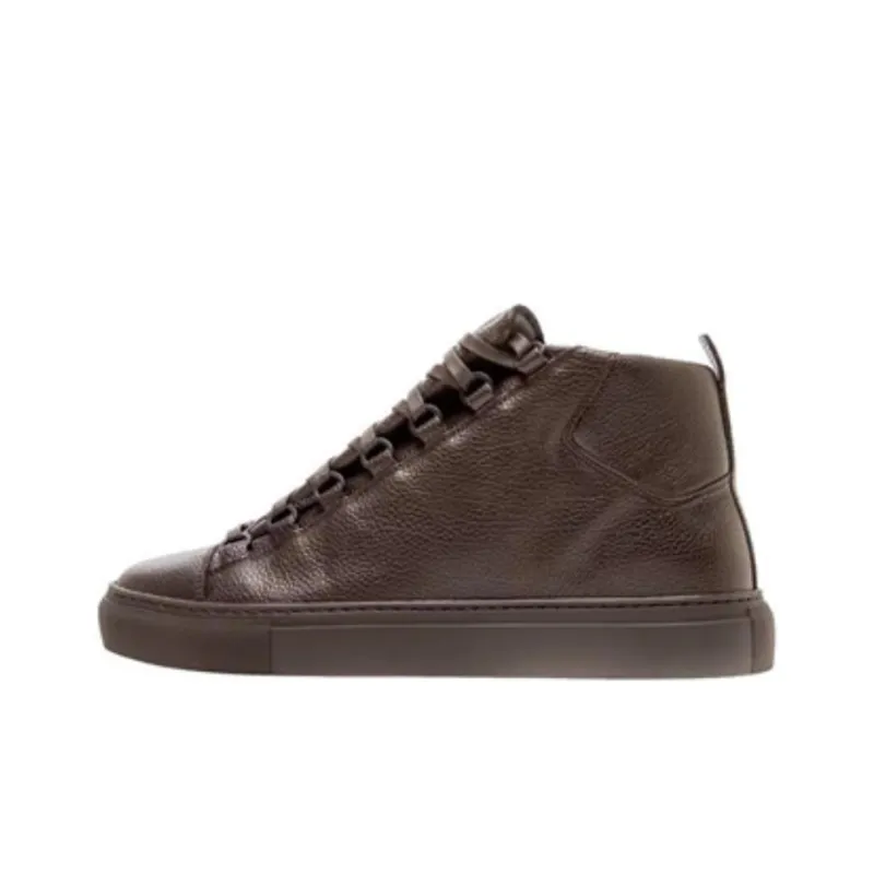 Balenciaga Arena Mid-Top Skateboard Shoes Men's Dark Brown-0