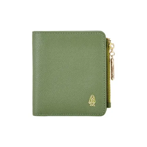 Hush Puppies Cow Leather Wallet Mini Women's Green
