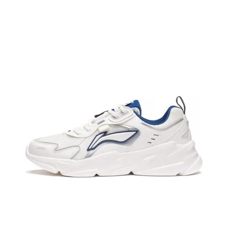 LiNing Cloud Sea Anti Slip Wear Resistant Low Top Sports Casual Shoes Men's Mist White Silver-0