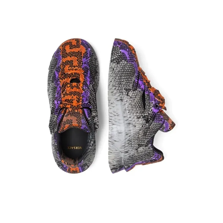 VERSACE Odissea Caged Rubber Medusa Sneaker 'Grey Orange Python'-3