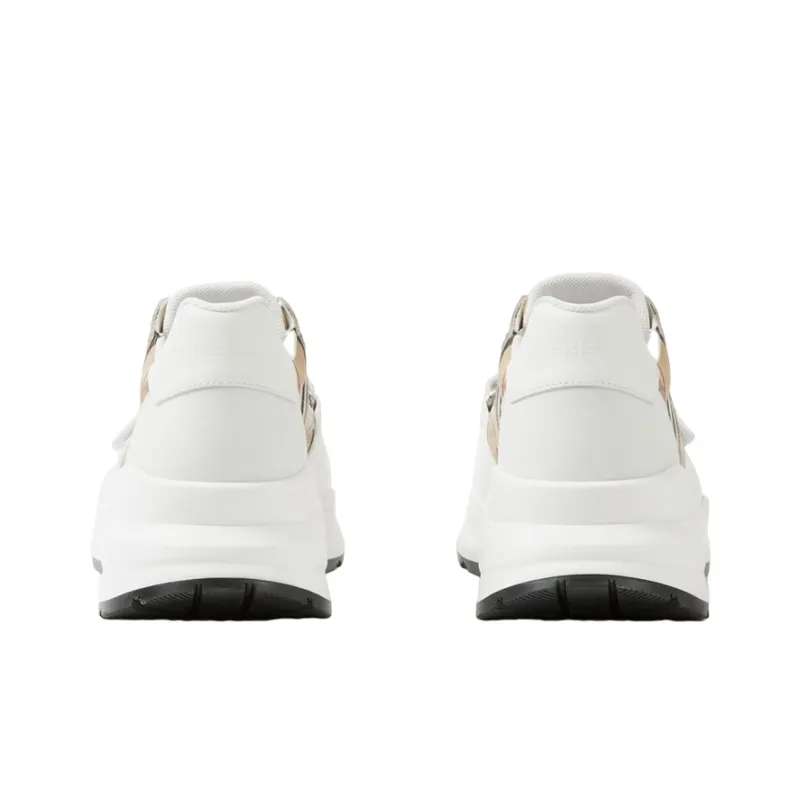 Burberry Check And Leather Sneaker White Clear Check-4