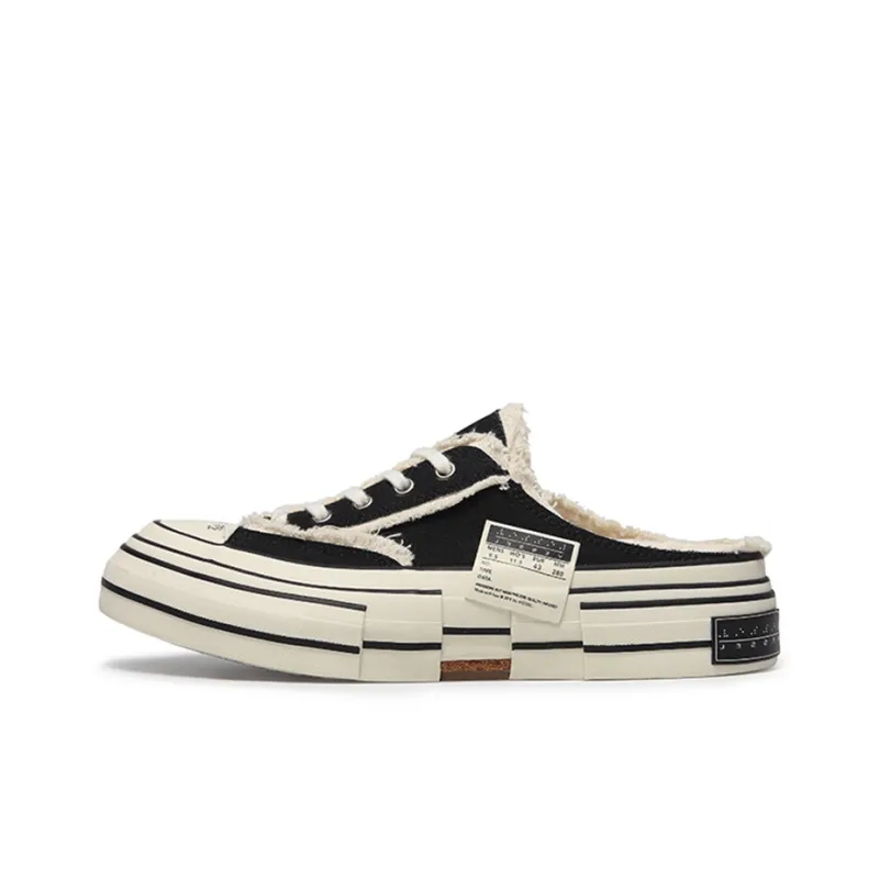 VESSEL G.O.P. Slip On Low Top Skateboard Shoes Unisex Black White-0