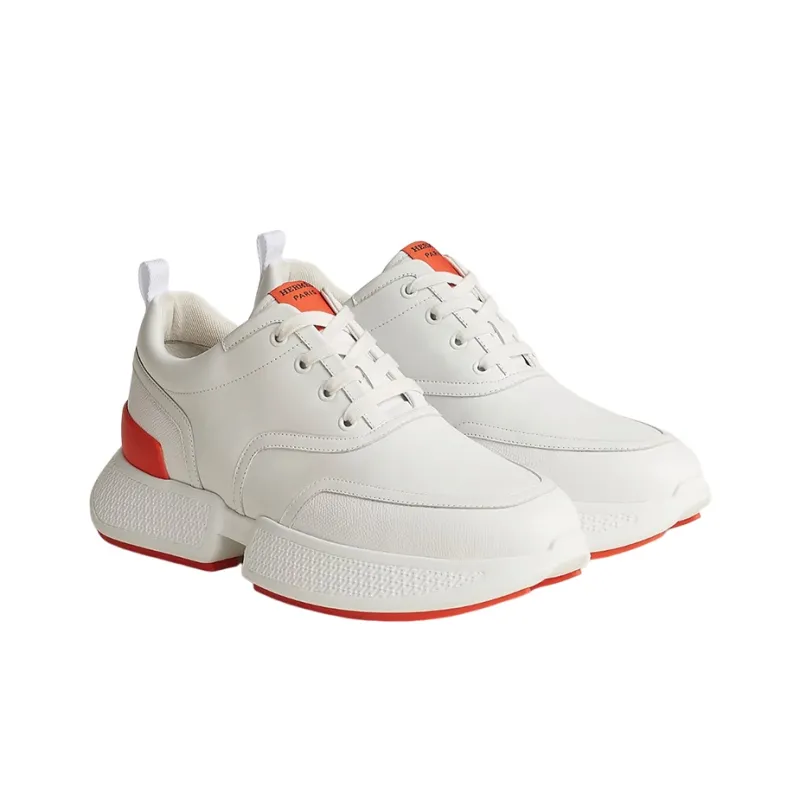 HERMES Giga Slip Resistant Low Top Sports Casual Shoes Men's White Orange-2