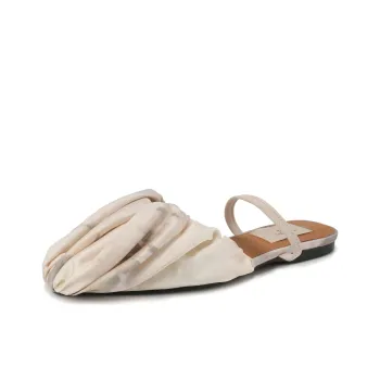 PENGTAI Wrap-toe Slippers Women's White Gray Brown