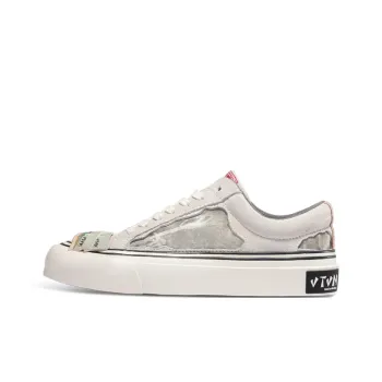VTVN Anti Slip Wear Resistant Low Top Skateboard Shoes Unisex Vintage Chinese Style Premium Gray