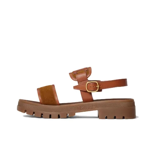 CELINE CLEA TRIOMPHE Beach Sandals Women's Brown