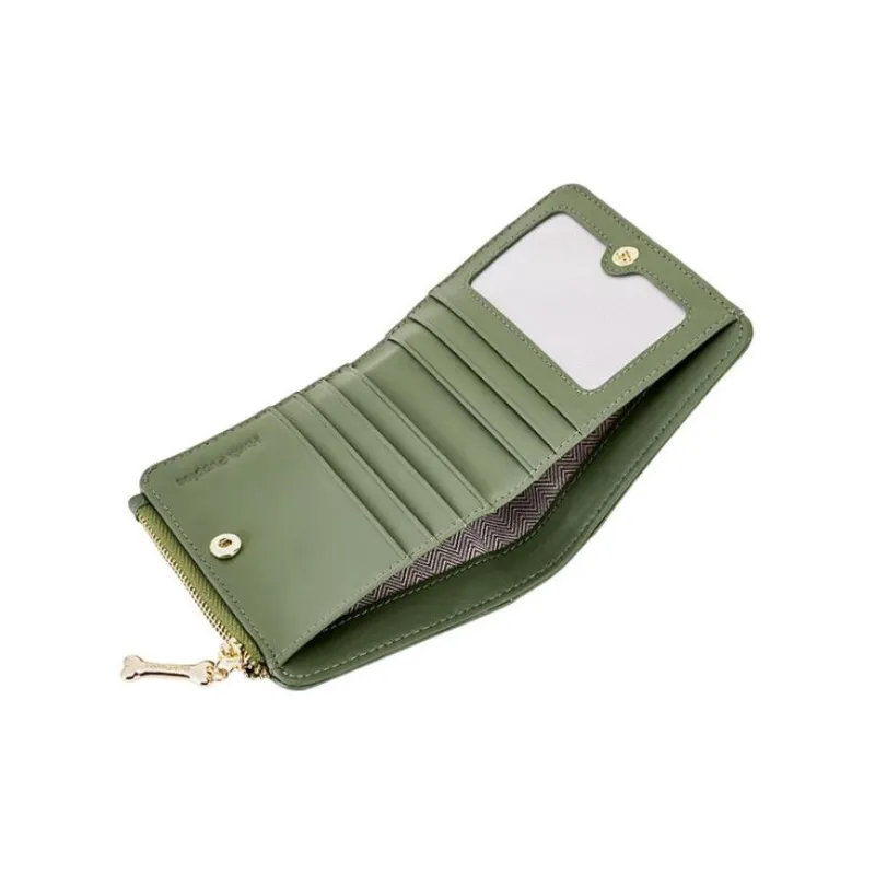 Hush Puppies Cow Leather Wallet Mini Women's Green-4