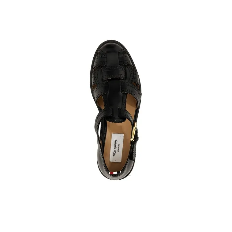 THOM BROWNE Round Toe Fisherman Sandals-4