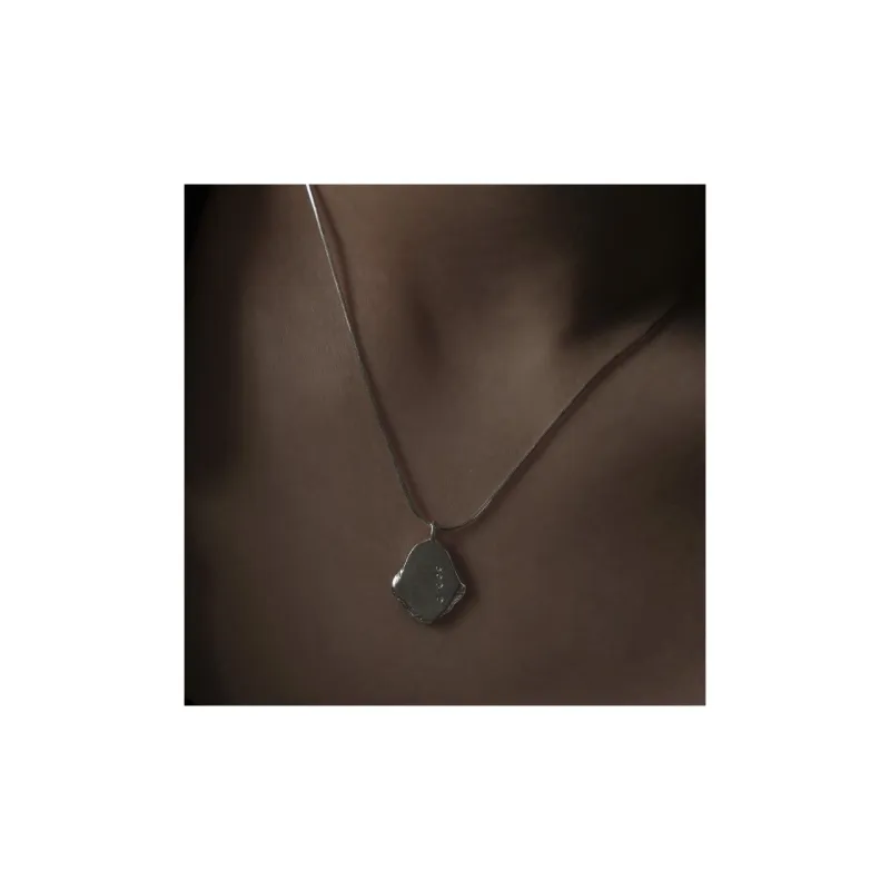 M.Wong 925 Sterling Silver Necklace With Small Pendant Unisex-3
