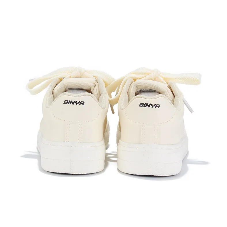 Binya Abrasion Resistant Low Top Skateboard Shoes Women's Beige-4