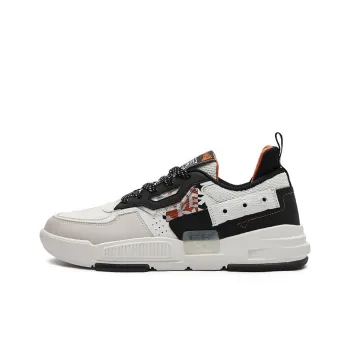 Erke Quirky Playful Anti Slip And Wear Resistant Lightweight Low Top Skateboard Shoes Men's White Black