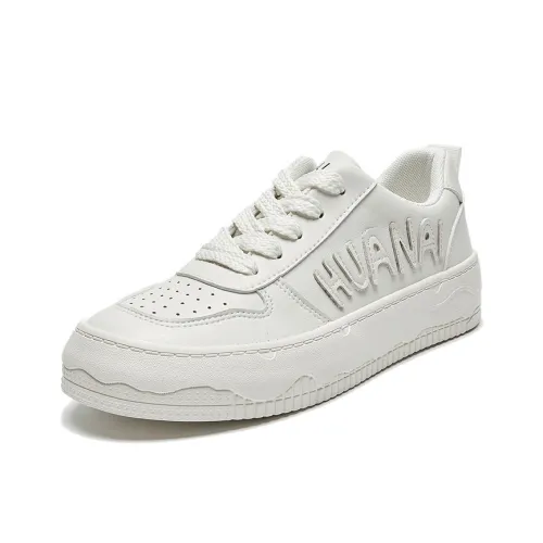 HUANAI Skateboard Shoes Women's Low-Top White