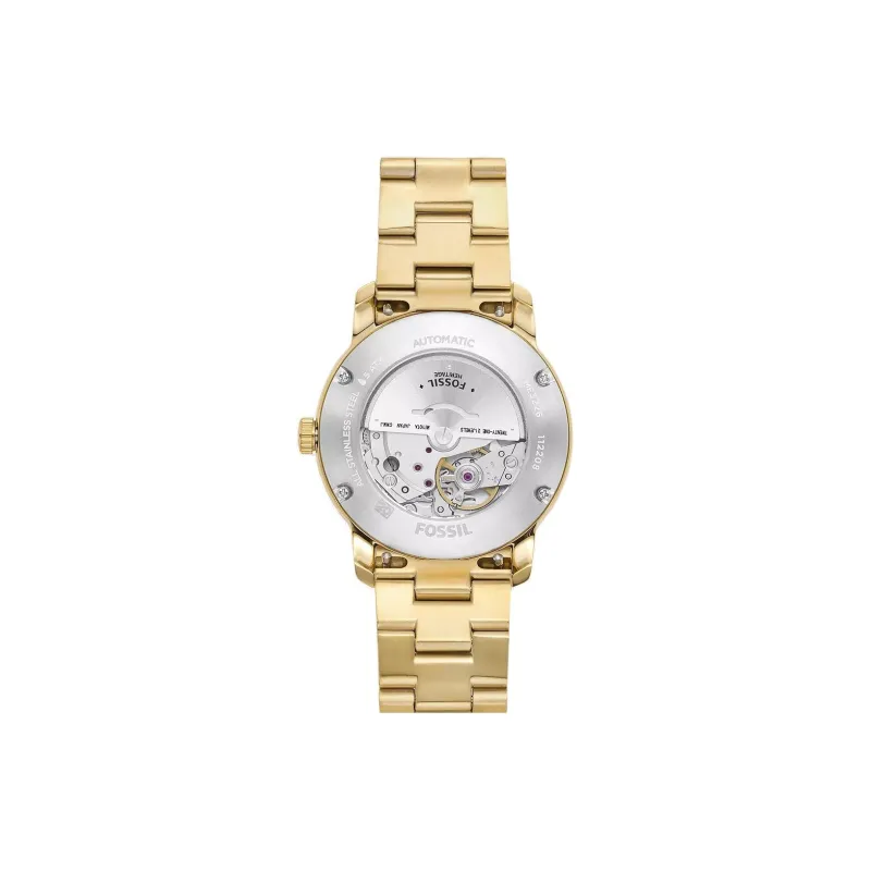 FOSSIL Heritage Collection Wrist Watch Automatic Mechanical Movement Stainless Steel Strap 38mm White Dial Unisex-2