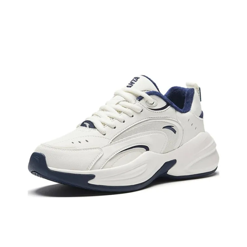 Anta ACE Abrasion Resistant Breathable Low Top Chunky Sneakers Women's White-1