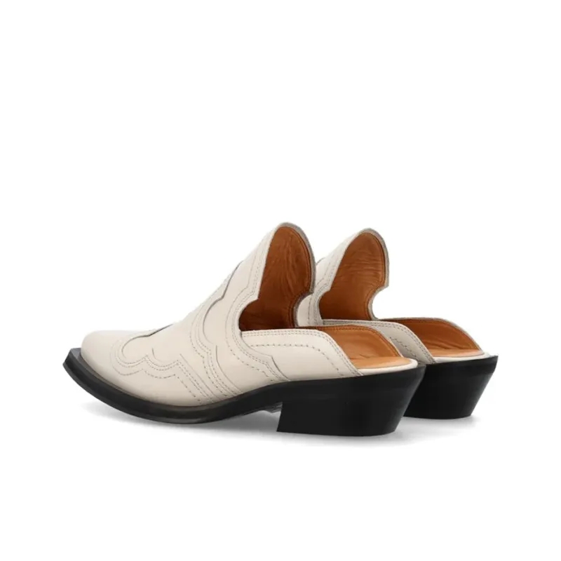 GANNI Slip Resistant Closed Toe Slippers Women's White-3