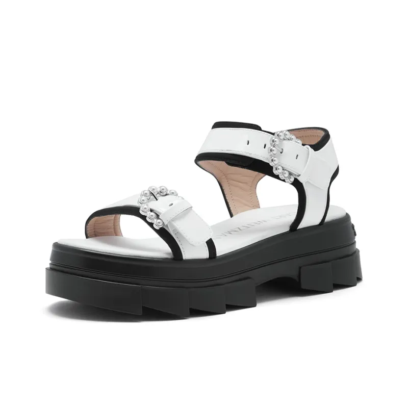 Stuart Weitzman/SW Noho Strap Sandals Women's White-2