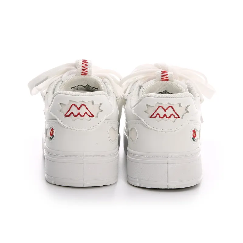Lovely You Non slip Lightweight Low Top Skateboard Shoes Women's White-4