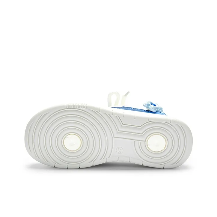 KARLIE KELLER Breathable Height Increasing Low Top Skateboard Shoes Women's Beige Blue-5