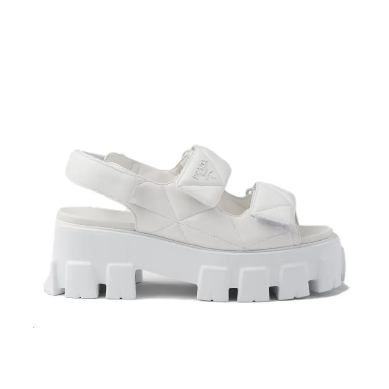 PRADA Triangle-logo Quilted Leather Sandals-1