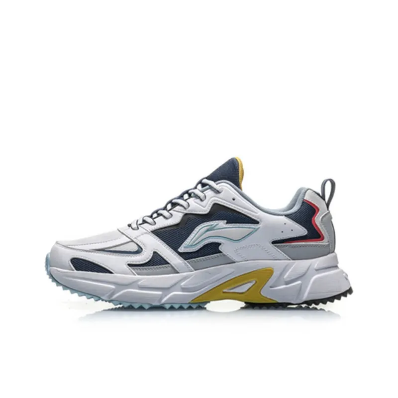 LiNing Anti Slip Wear Resistant Low Top Running Shoes Men's Deep Water Duck Blue-0