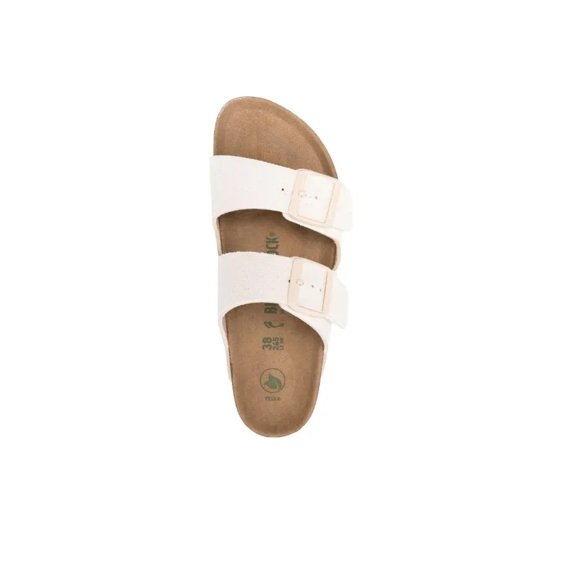 Birkenstock Arizona Vegan Textile Narrow Fit Sandals 'Eggshell'-2