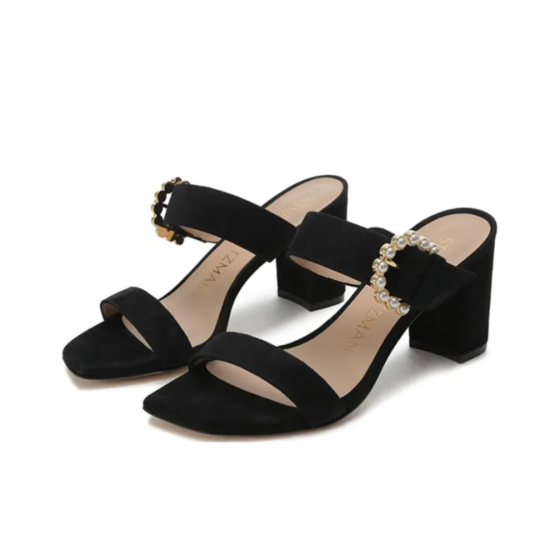 Stuart Weitzman/SW Slip Resistant Slide Slippers Women's Black-2