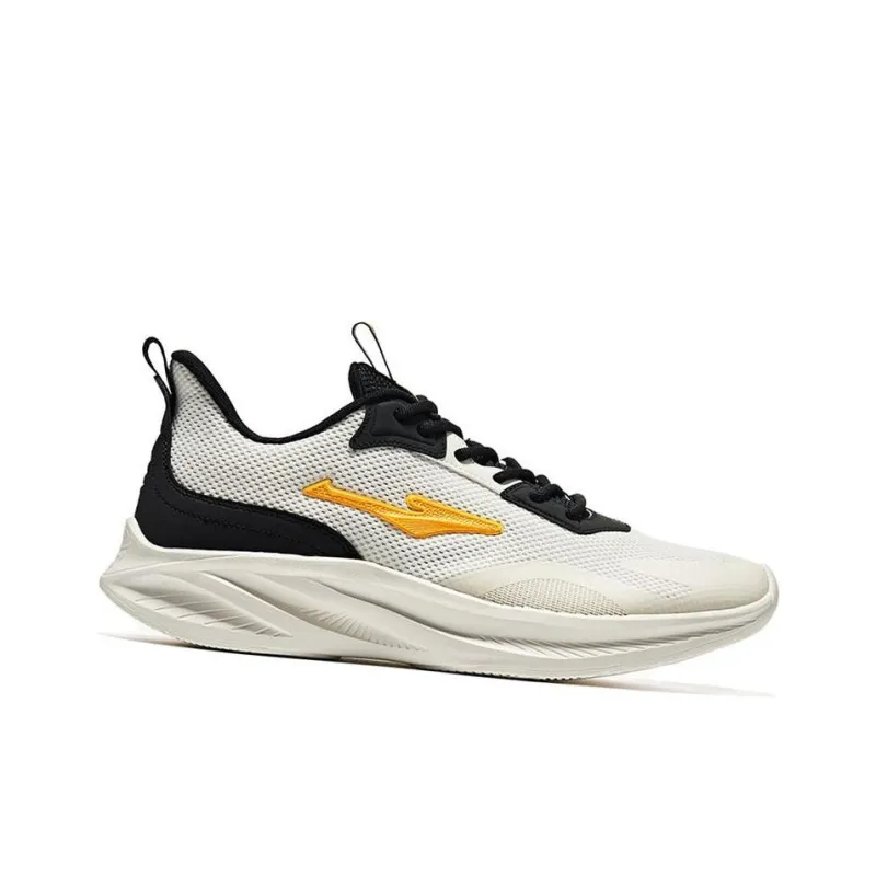 Erke Cushioning Anti Slip And Wear Resistant Low Top Running Shoes Men's White Black-1