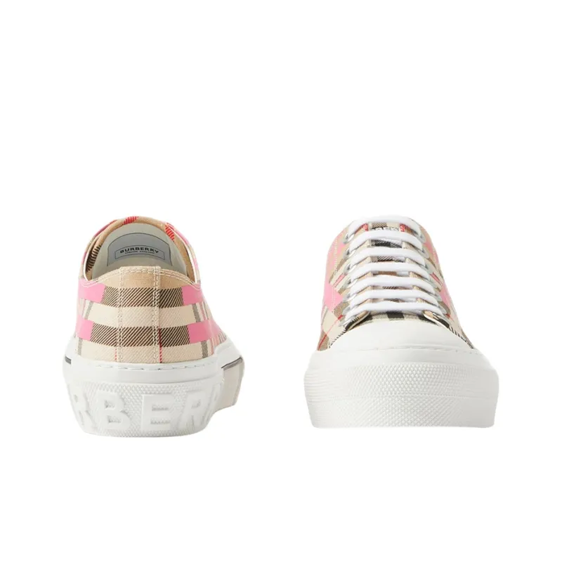 Burberry Low Top Skateboard Shoes Women's Pink-3