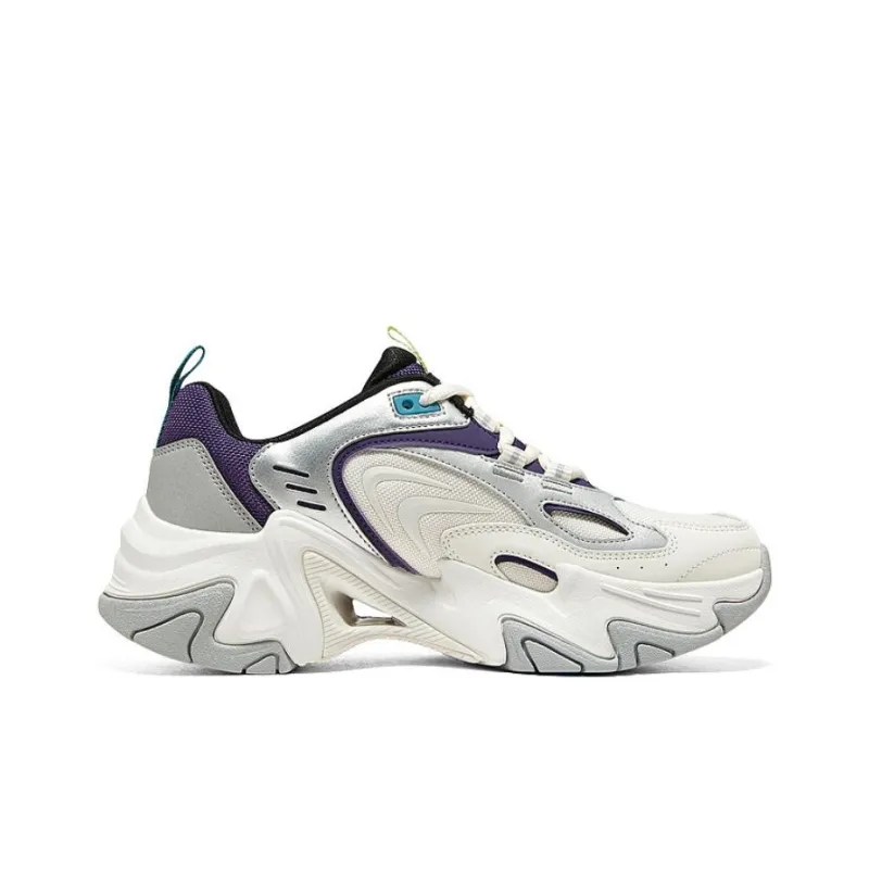 Skechers D'Lites Stamina Shoes 'White Silver Purple' Women's-1