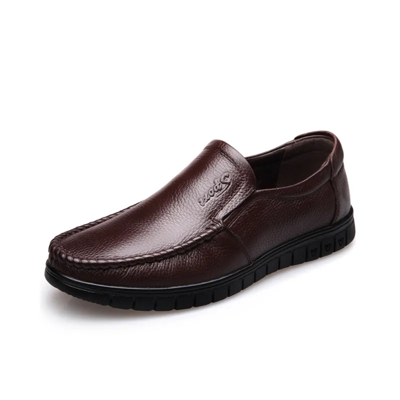 MODENGPAN Men's Casual Shoes Men Low Top Black/Brown/Yellow-4